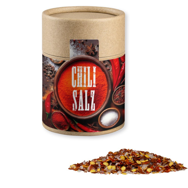 Gewürzmischung Chili-Salz, ca. 55g, Kraftpapierdose Midi